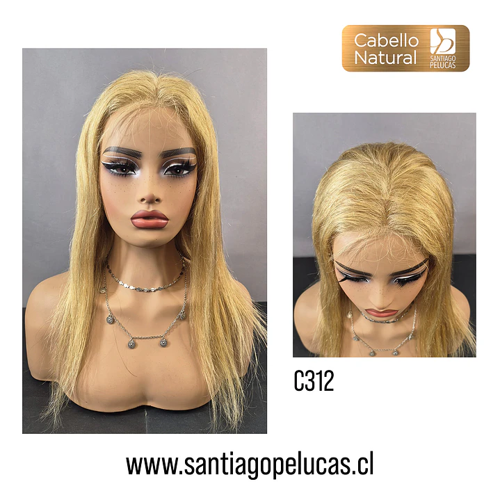 C312 LACE FRONTAL LARGA LISA RUBIO CLARO DORADO 1