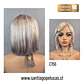 C156 LACE FRONTAL MELENA LISA BOB CANAS PLATINADAS - Miniatura 2