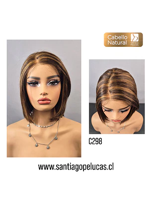 C298 LACE FRONT MELENA LISA CASTAÑO CON REFLEJOS