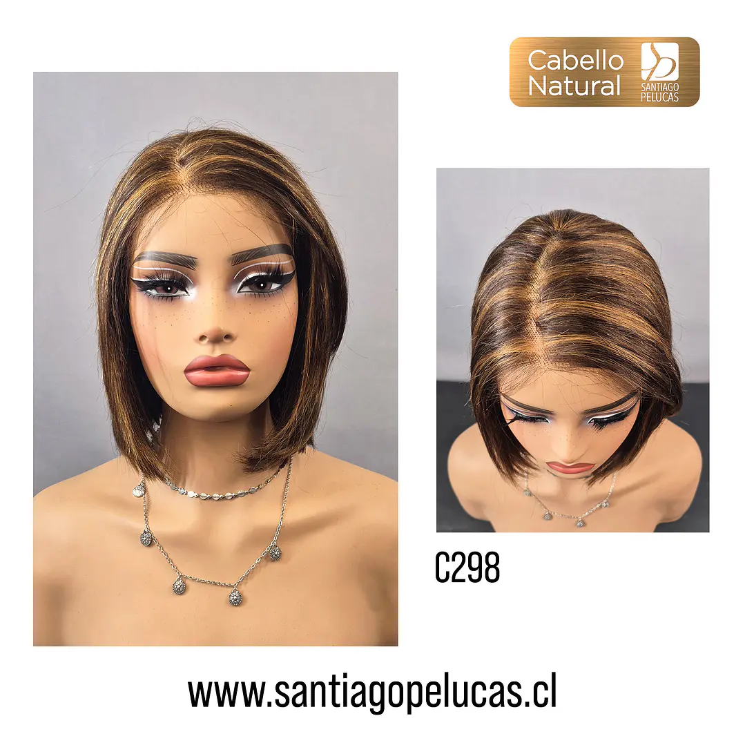 C298 LACE FRONT MELENA LISA CASTAÑO CON REFLEJOS 1