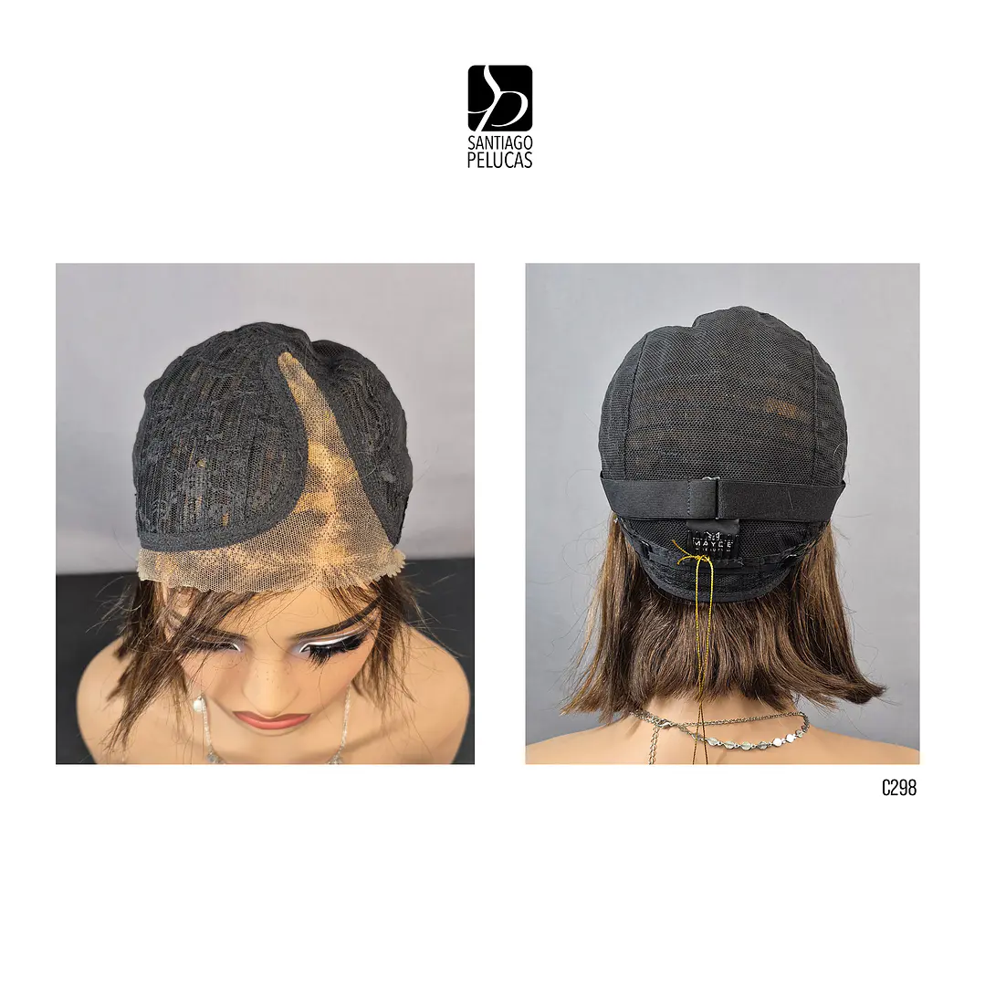 C298 LACE FRONT MELENA LISA CASTAÑO CON REFLEJOS 3