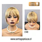 C149 NATURAL BOB CORTO LISA CON FLEQUILLO RUBIO CLARO BEIGE MATIZADO - Miniatura 1