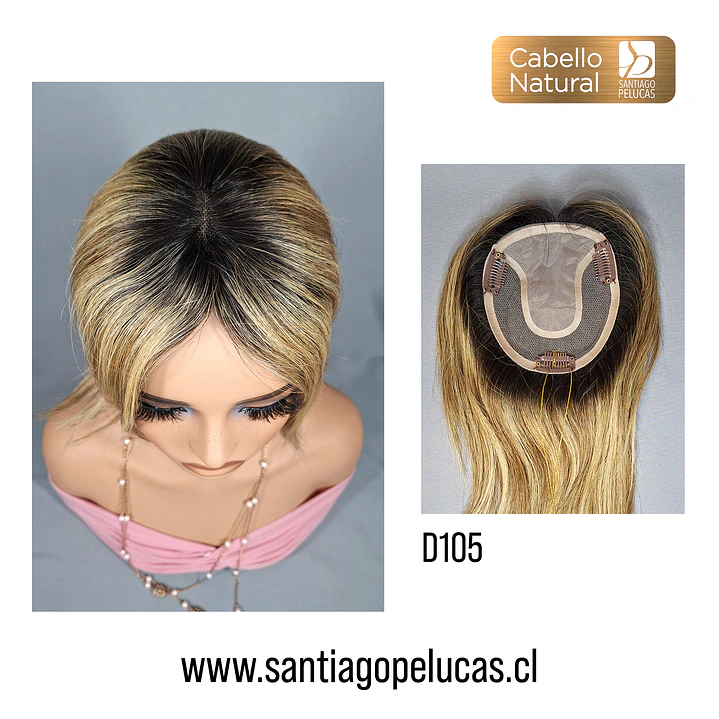 D105 TAMY TOPPER NATURAL LACE RUBIO MATIZADO CON CREC. 1