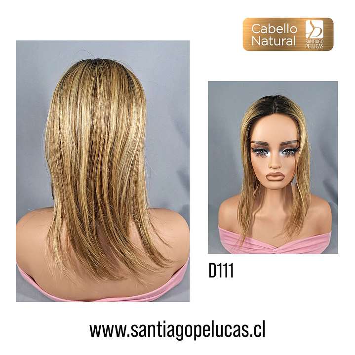 D111 CHLOE TOPPER NATURAL LACE RUBIO MATIZADO CON CRECIMIENTO 2