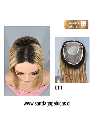 D111 CHLOE TOPPER NATURAL LACE RUBIO MATIZADO CON CRECIMIENTO