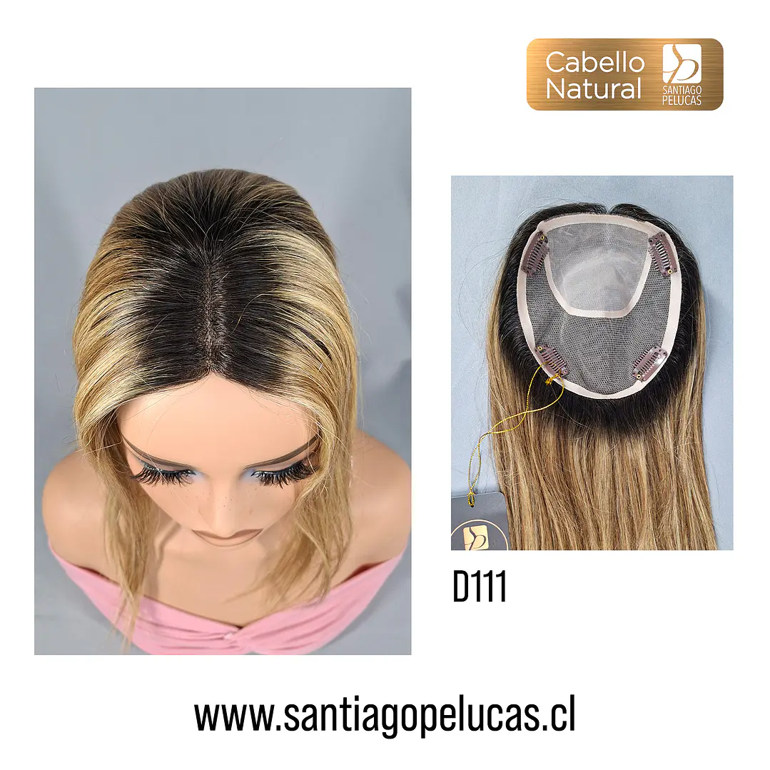 D111 CHLOE TOPPER NATURAL LACE RUBIO MATIZADO CON CRECIMIENTO 1