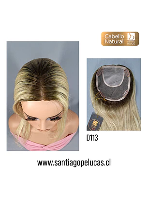 D113 CHLOE TOPPER NATURAL LACE RUBIO CLARO CON CRECIMIENTO