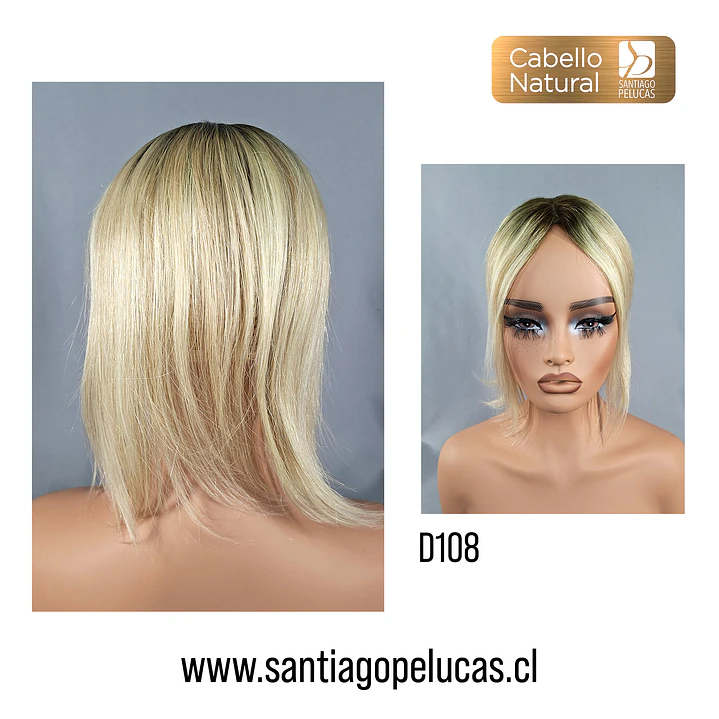 D108 TAMY TOPPER NATURAL LACE RUBIO PLATINADO CON CREC. OSCURO 2