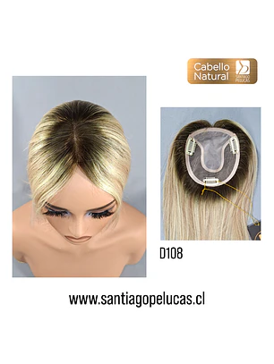D108 TAMY TOPPER NATURAL LACE RUBIO PLATINADO CON CREC. OSCURO