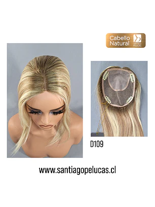 D109 CHLOE TOPPER NATURAL LACE RUBIO EXTRA CLARO CON CREC. CLARO