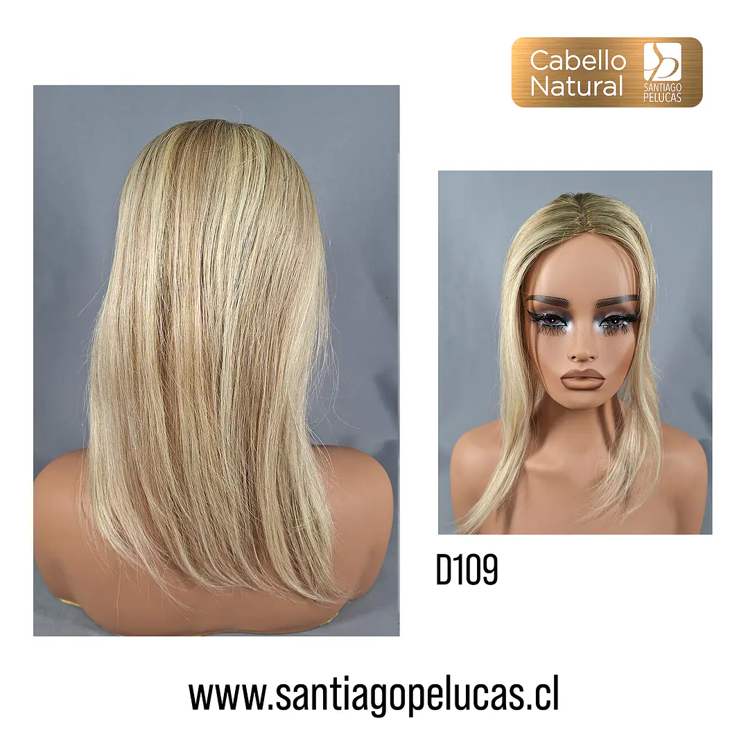 D109 CHLOE TOPPER NATURAL LACE RUBIO EXTRA CLARO CON CREC. CLARO 2
