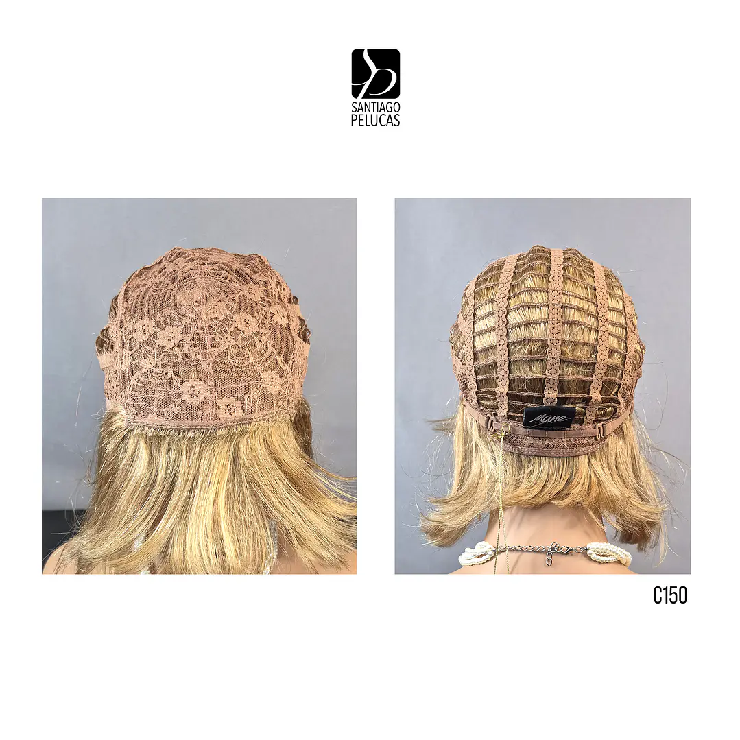 C150 NATURAL BOB MELENA LISA CON FLEQUILLO RUBIO BEIGE MATIZADO 3