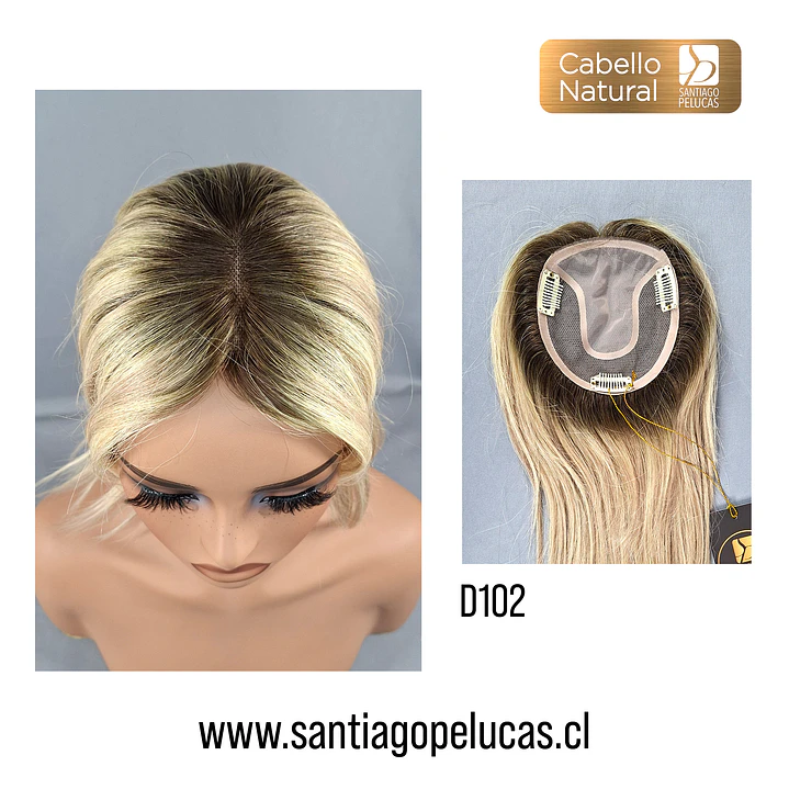 D102 TAMY TOPPER NATURAL LACE RUBIO CLARO CON CRECIMIENTO 1