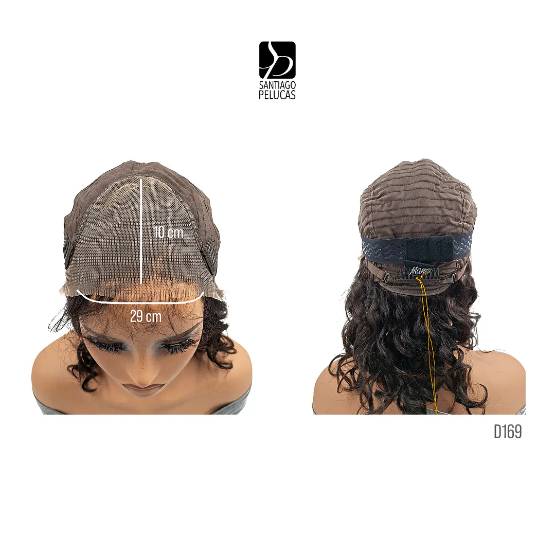 D169 AMBER LACE FRONTAL MELENA CRESPA CASTAÑO OSCURO 3