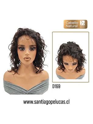 D169 AMBER LACE FRONTAL MELENA CRESPA CASTAÑO OSCURO
