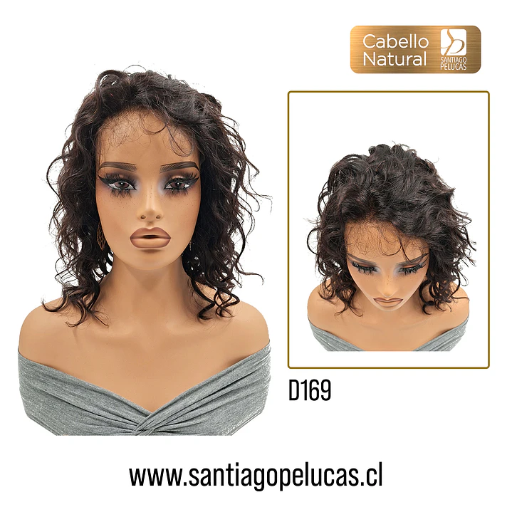 D169 AMBER LACE FRONTAL MELENA CRESPA CASTAÑO OSCURO 1