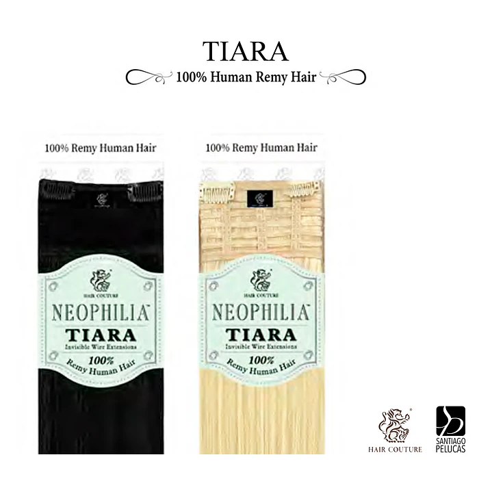 D121 TIARA CORTINA NATURAL LISA HILO Y MICROPEINES CASTAÑO OSCURO 3