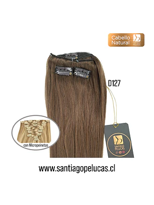 D127 NEO CORTINA NATURAL LISA CON MICROPEINES RUBIO (9 Piezas)