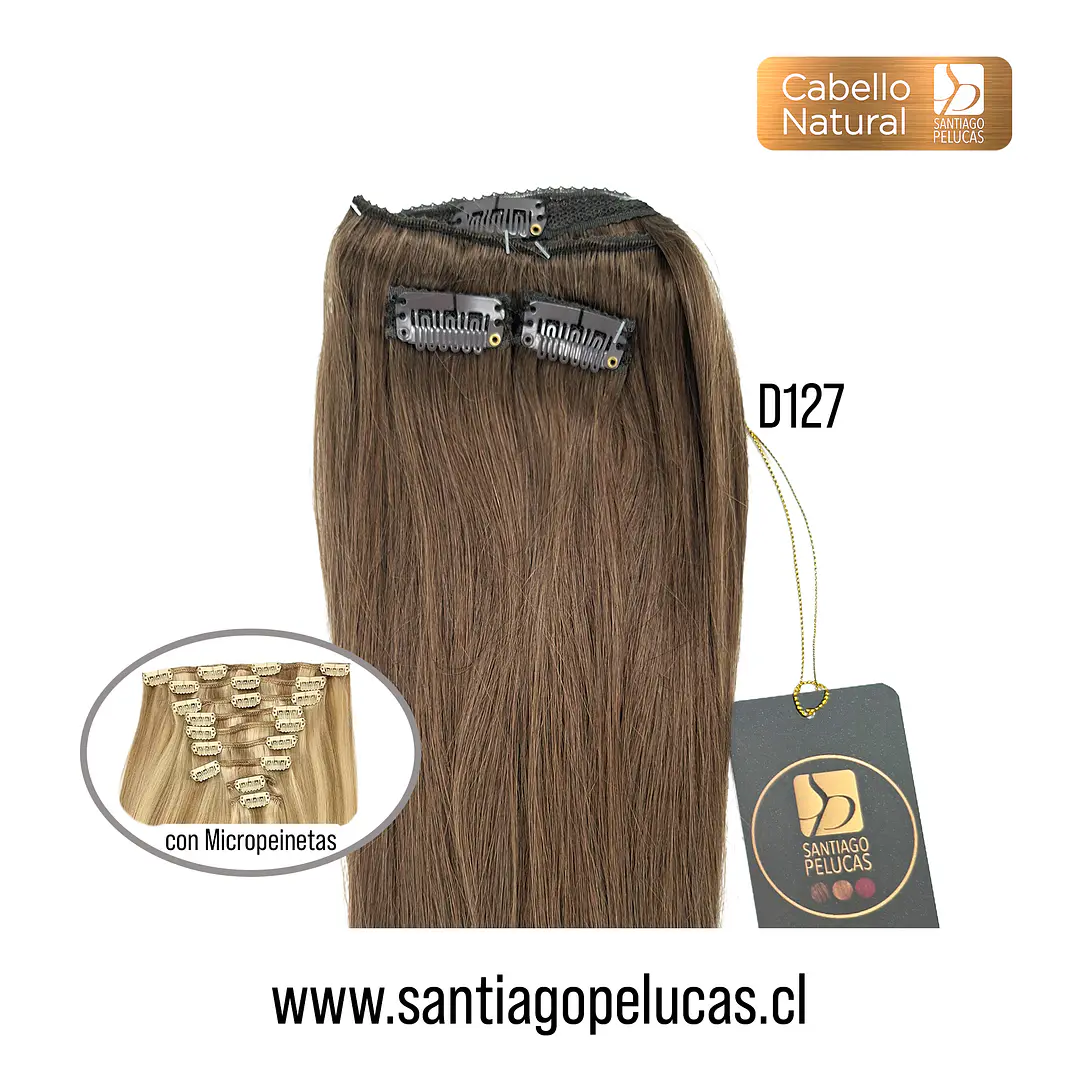 D127 NEO CORTINA NATURAL LISA CON MICROPEINES RUBIO (9 Piezas) 1