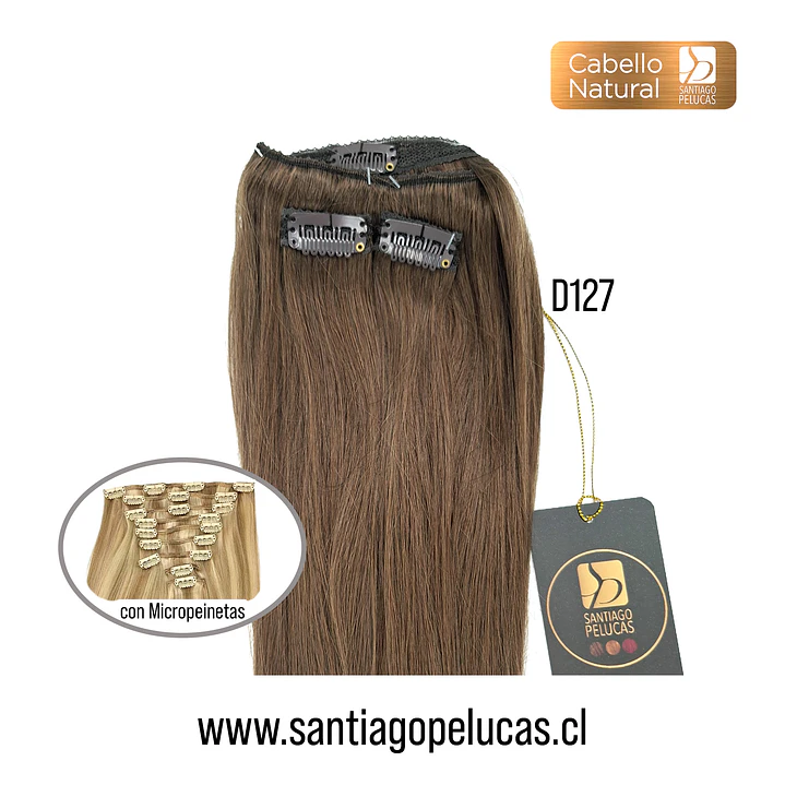 D127 NEO CORTINA NATURAL LISA CON MICROPEINES RUBIO (9 Piezas) 1