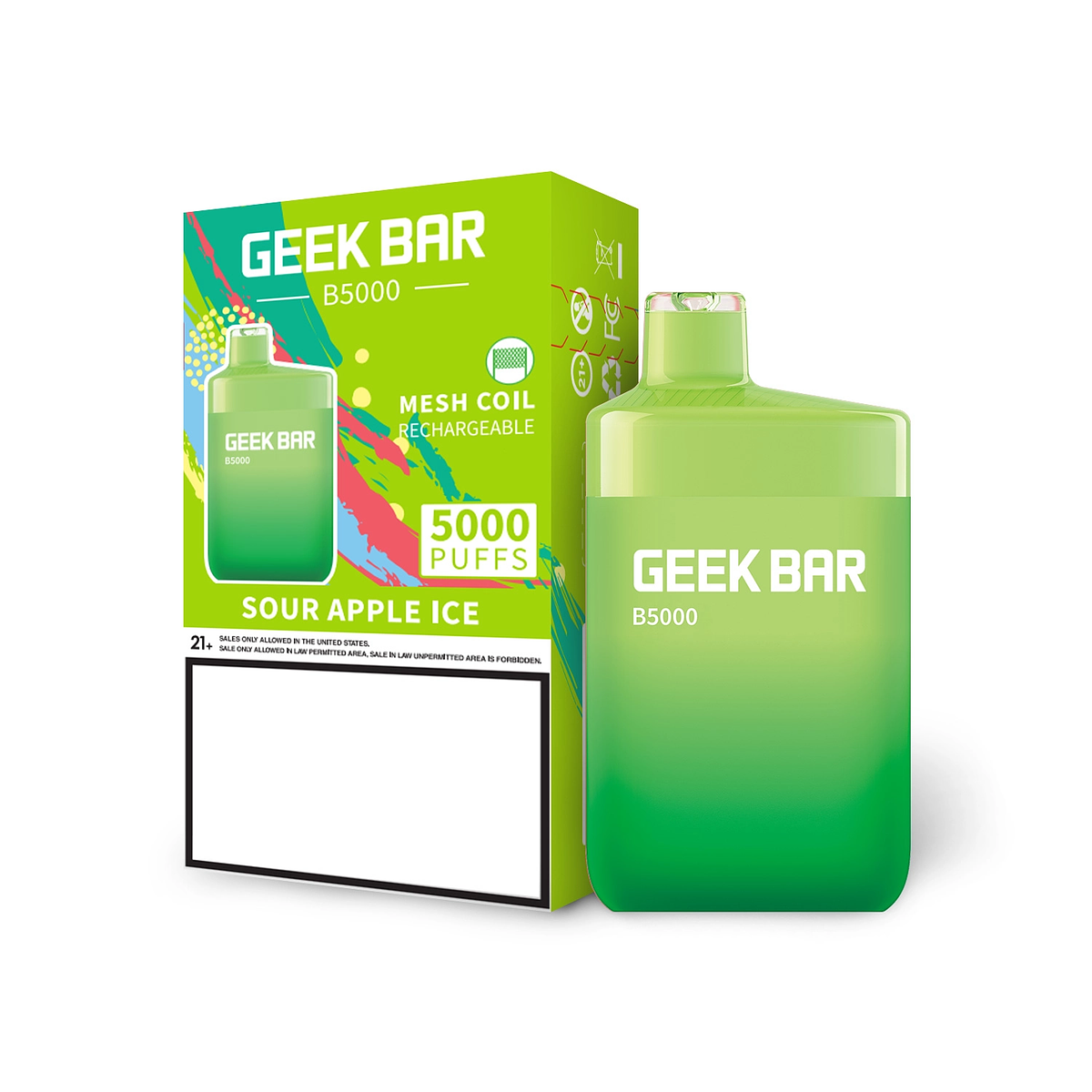 Geek Bar Sour Apple ICE 5K Puff SantiVape Shop