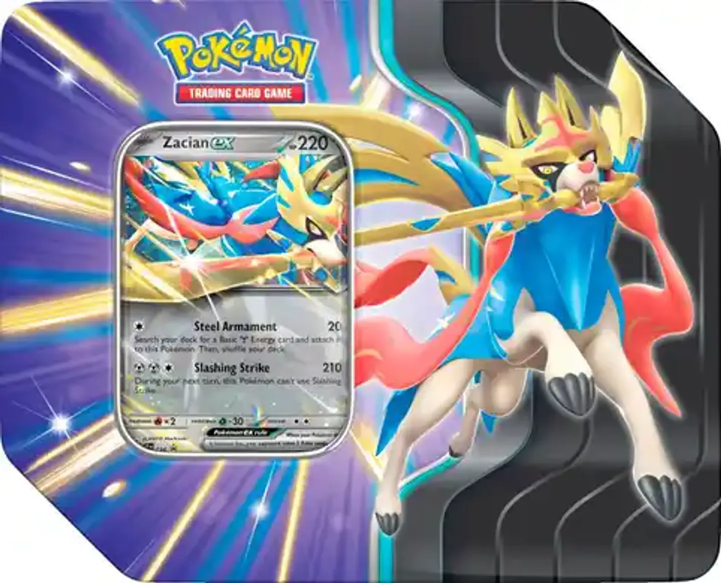 POKEMON TCG SLASHING LEGENDS TIN INGLÉS ZACIAN 1
