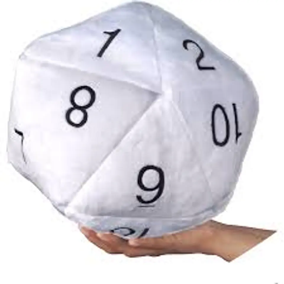 DADO D20 Jumbo Plush Blanco 2