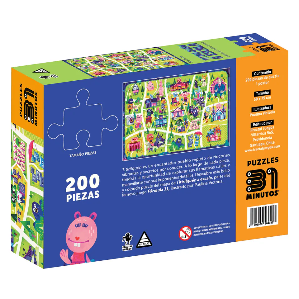 Puzzle Rompecabezas 31 Minutos 200 piezas – Titirilquén a Escala 2
