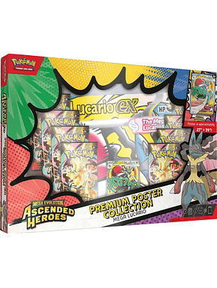 ASCENDED HEROES PREMIUM POSTER COLLECTION INGLÉS - MEGA LUCARIO EX