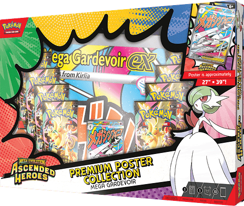 ASCENDED HEROES PREMIUM POSTER COLLECTION MEGA GARDEVOIR EX ESPAÑOL 