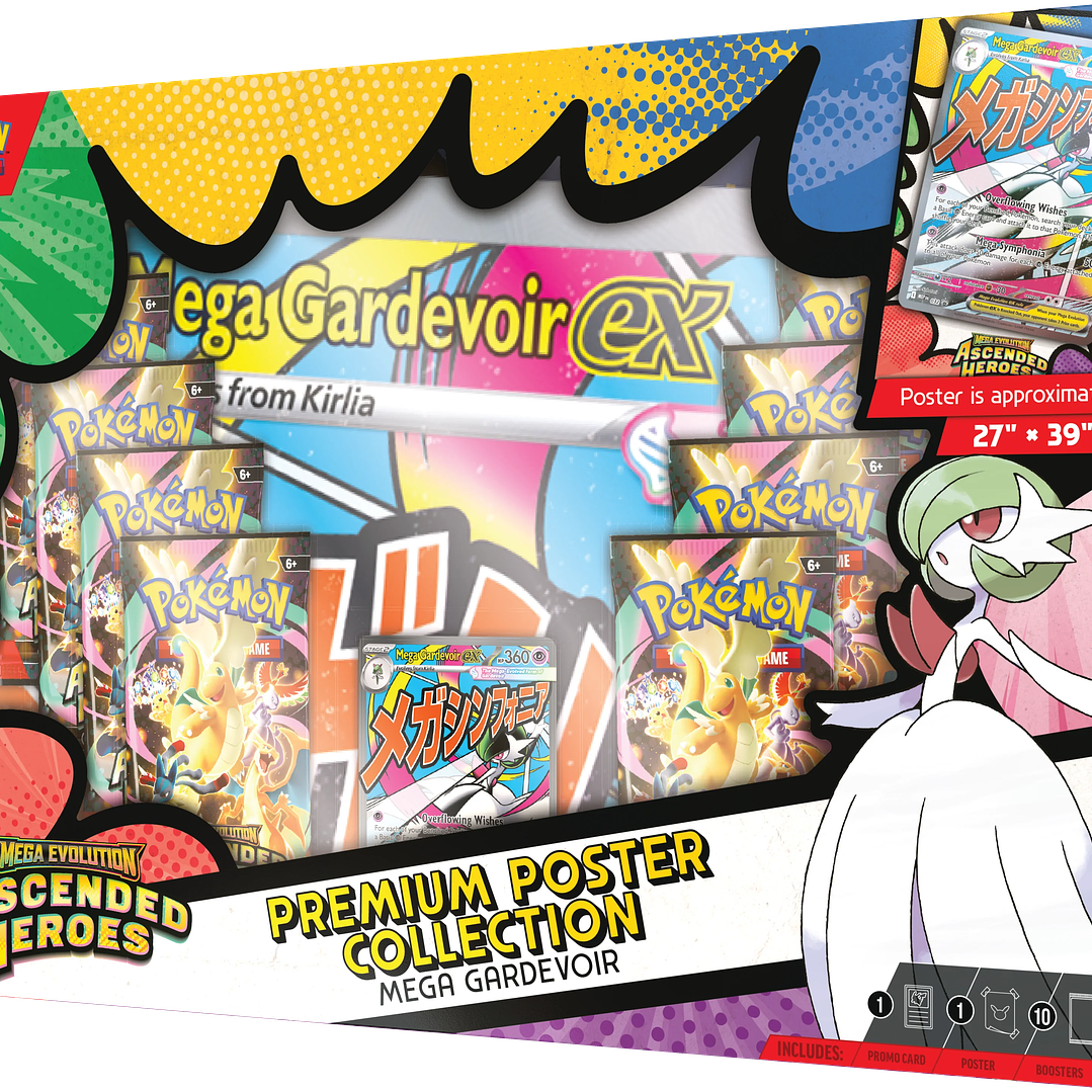 ASCENDED HEROES PREMIUM POSTER COLLECTION MEGA GARDEVOIR EX ESPAÑOL  1