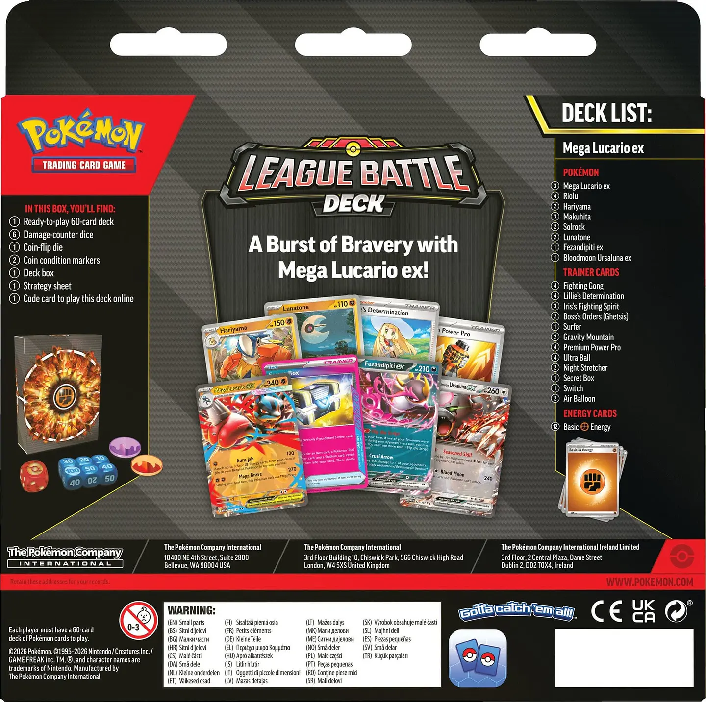 POKEMON TCG MEGA LUCARIO EX LEAGUE BATTLE DECK ENGLISH 2