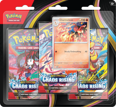 [PREVENTA 18/05/26] Mega Evolution Chaos Rising - 3 Pack Blister (Charmeleon) - Inglés