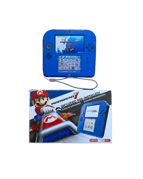 Nintendo 2DS Azul Mario Kart 7 + 64GB (Desbloqueada)