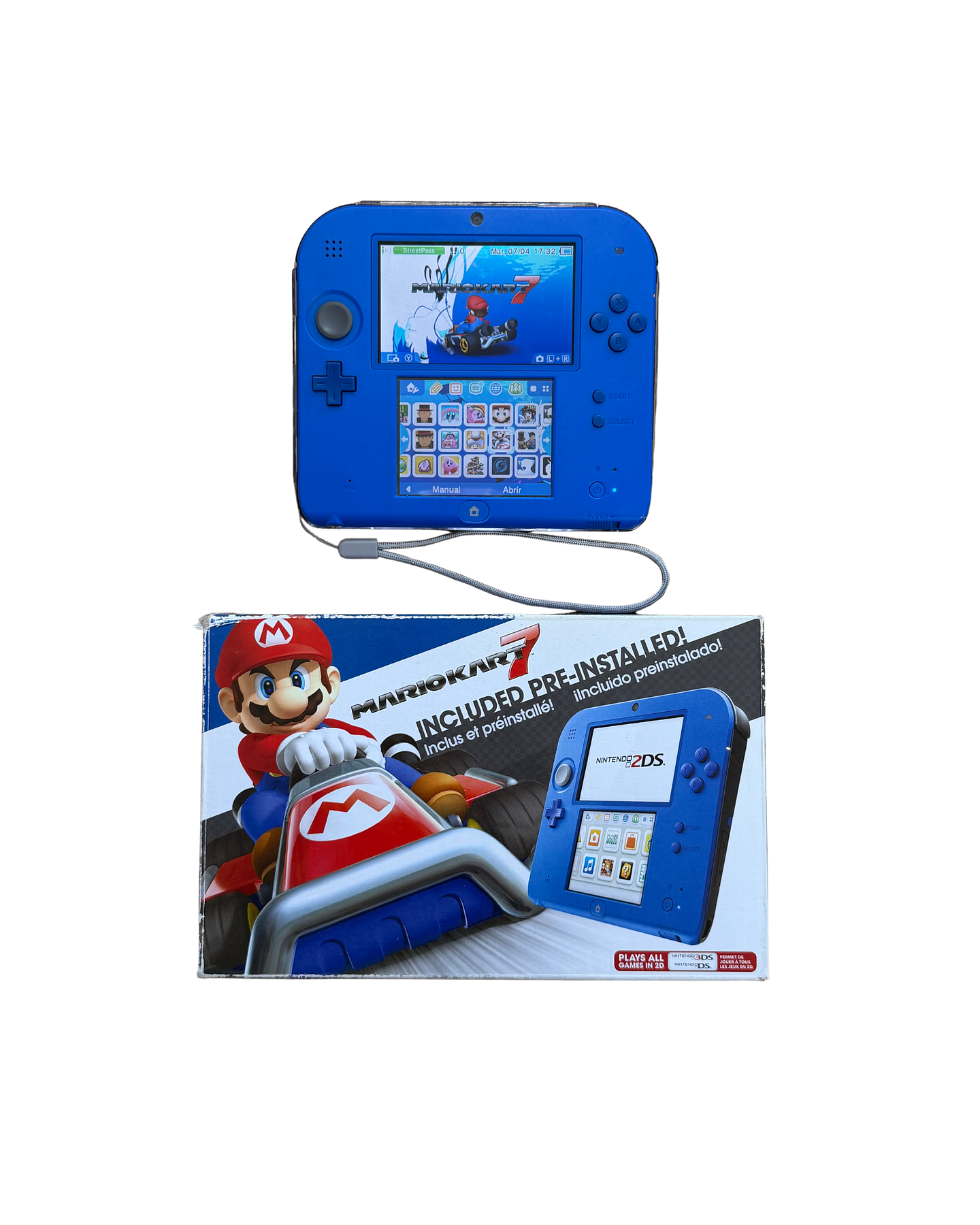 Nintendo 2DS Azul Mario Kart 7 + 64GB (Desbloqueada) 5