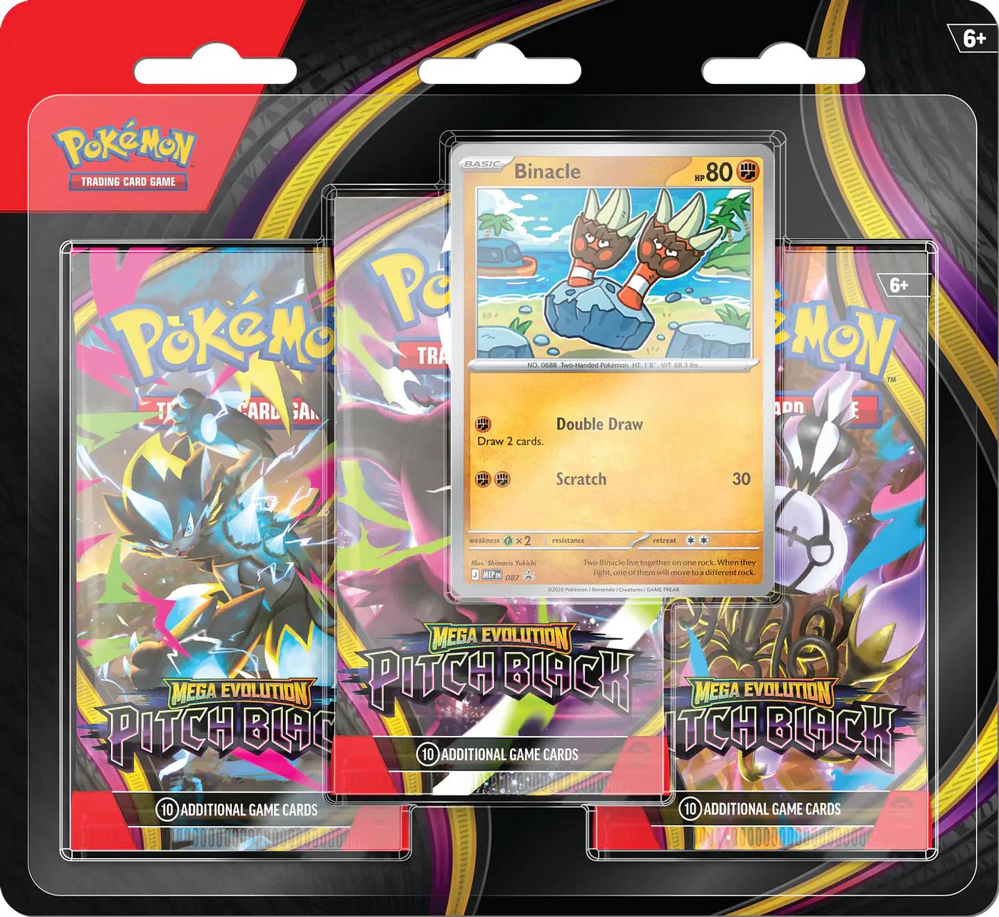 (PREVENTA) Mega Evolution — Pitch Black Blíster 3 Sobres (Inglés) 1