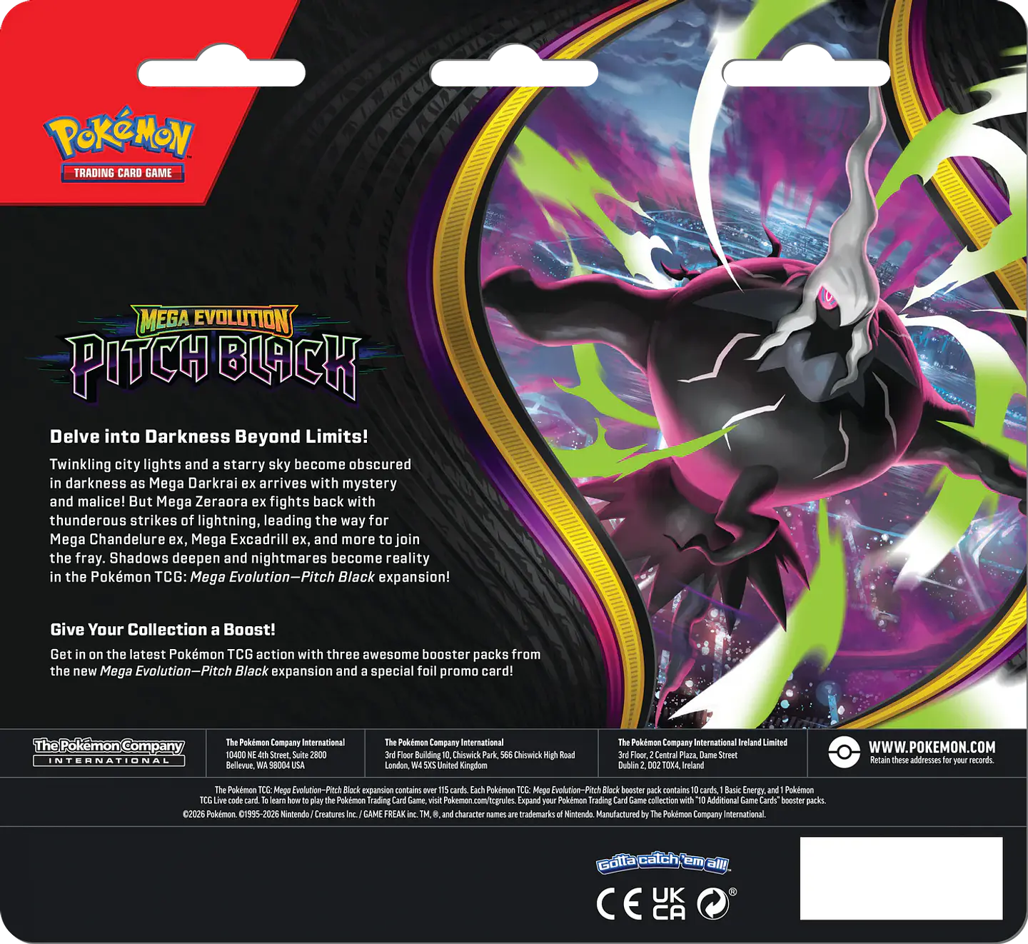 (PREVENTA) Mega Evolution — Pitch Black Blíster 3 Sobres (Inglés) 2