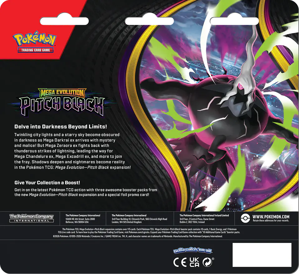 (PREVENTA) Mega Evolution — Pitch Black Blíster 3 Sobres (Inglés) 2