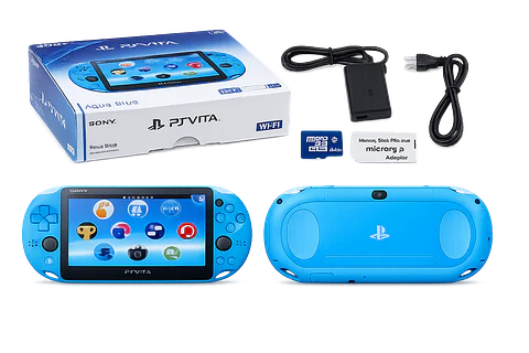 Consola PS Vita Slim Aqua Blue Liberada – CIB + Micro SD 64GB