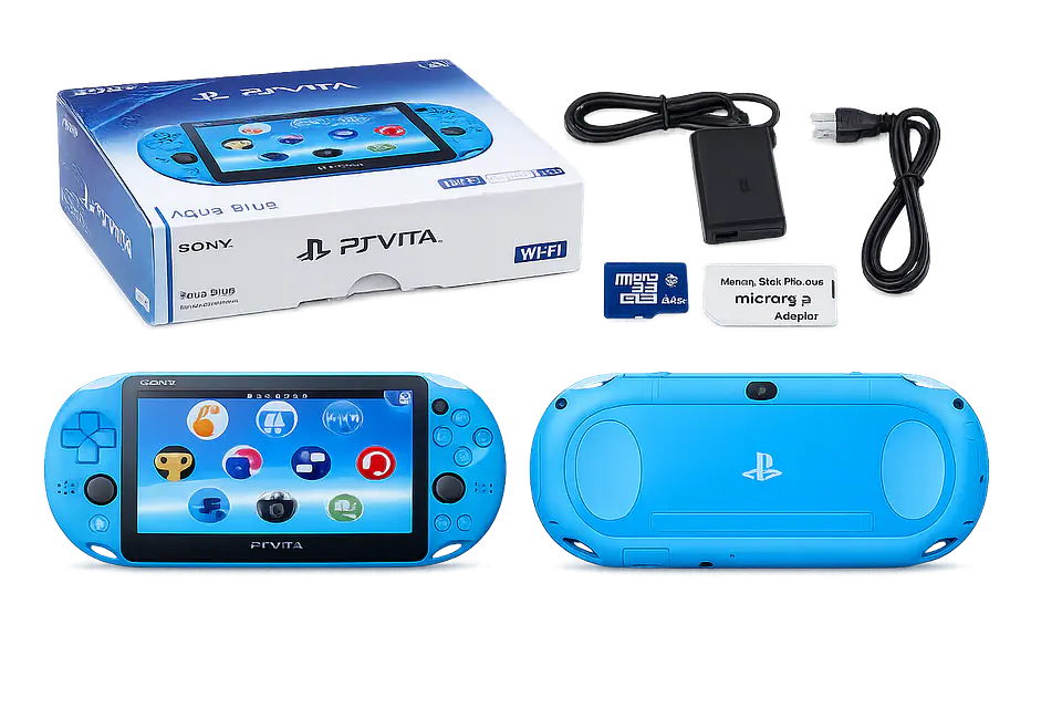 Consola PS Vita Slim Aqua Blue Liberada – CIB + Micro SD 64GB 1