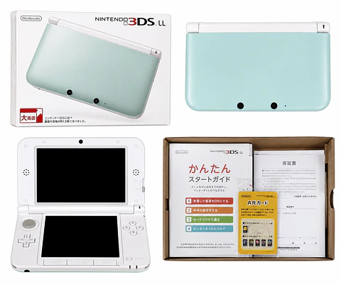 Consola Nintendo 3DS LL Mint White Liberada – CIB + Micro SD 64GB