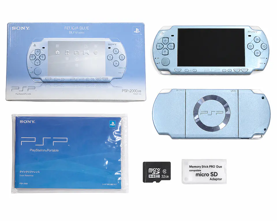 Consola PSP Felicia Blue Modelo 2000 Liberada – CIB + Micro SD 32GB 1