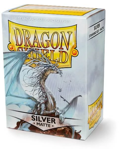 DRAGON SHIELD - SLEEVES STANDARD SIZE MATTE (100) - SILVER