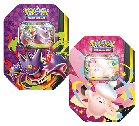 Pokémon TCG Mega Moonlit Tin Gengar/Clefable Inglés (PAR)- COPIA
