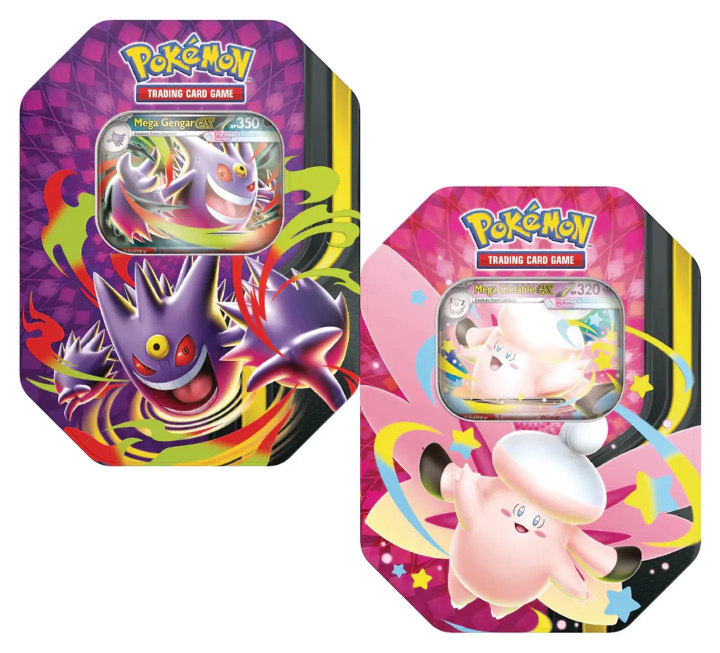 Pokémon TCG Mega Moonlit Tin Gengar/Clefable Inglés (PAR)- COPIA 1