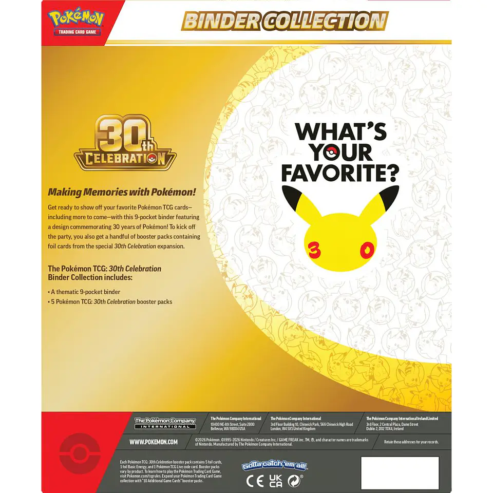 POKÉMON TCG - 30TH CELEBRATION - BINDER COLLECTION (ESPAÑOL) 3
