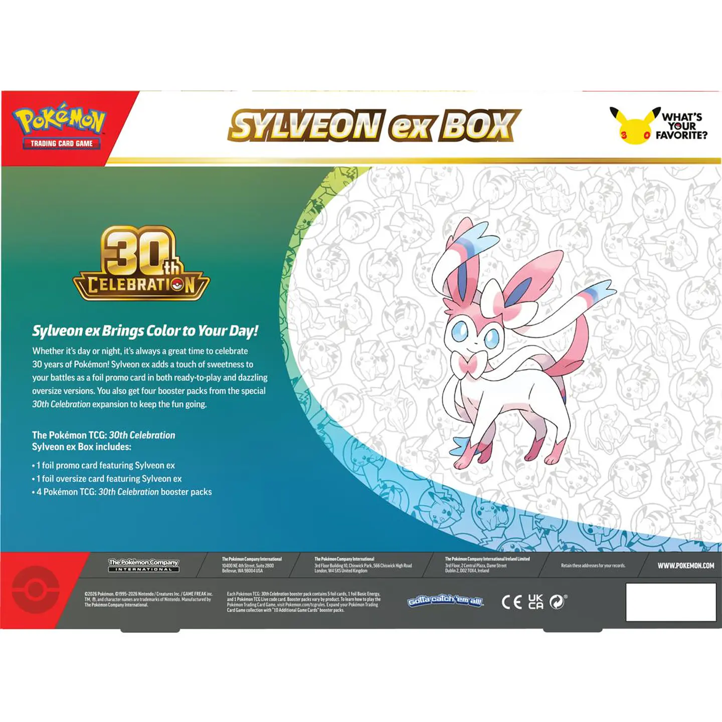 Pokémon TCG 30th Celebration Sylveon ex Box (Español) 3