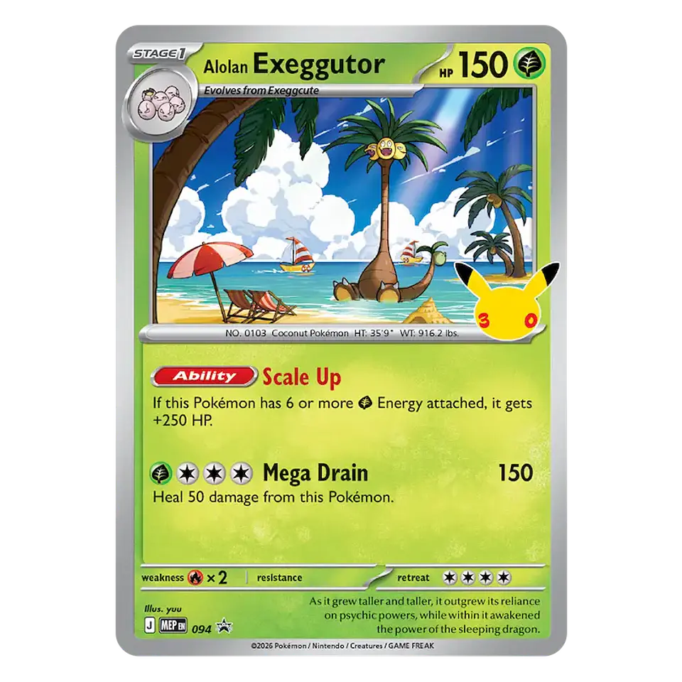 Pokémon TCG 30th Tech Sticker Exeggutor (Inglés) 4