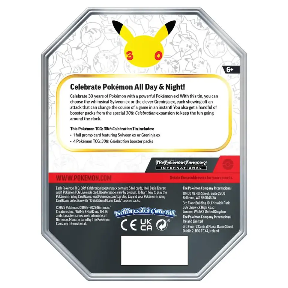 Pokémon TCG: 30th Celebration Greninja ex Tin (INGLÉS) 2