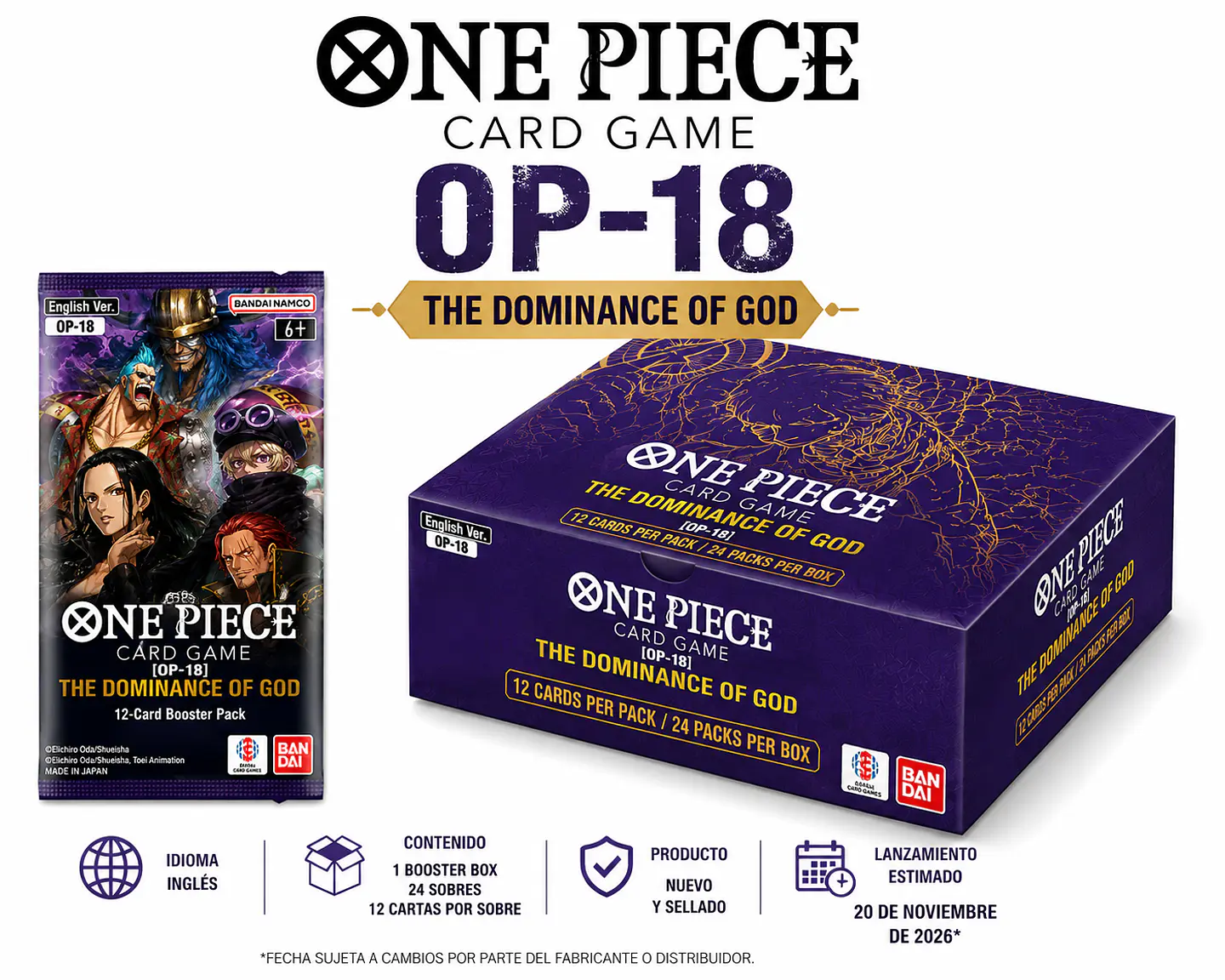 One Piece Card Game – The Dominance of God [OP-18] PREVENTA 2